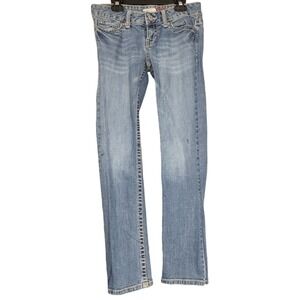 Aeropostale Jeans Women's Junior 28Wx29L Short Court Skinny Bootcut Distressed